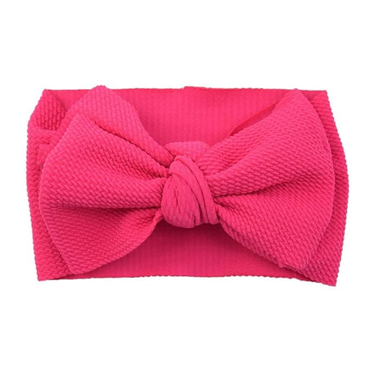 Baby Girl's 8'' Soft Big Bow knot Nylon Headband Toddler Hairband for Photography Travel Party Festivals (Fuchsia)