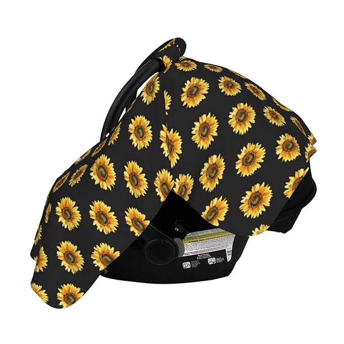 Sunflower Baby Car Seat Cover for Baby, Nursing Cover for Mom, Sunflower Baby Items Stuff