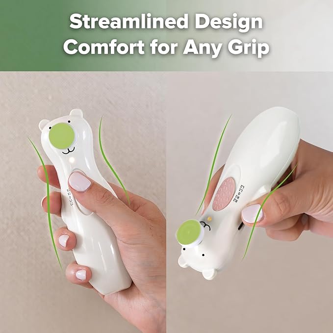 Haakaa Happii Bear Rechargeable Electric Baby Nail Trimmer – Baby Nail Clippers/Baby Nail File – Whisper Quiet & LED Lights