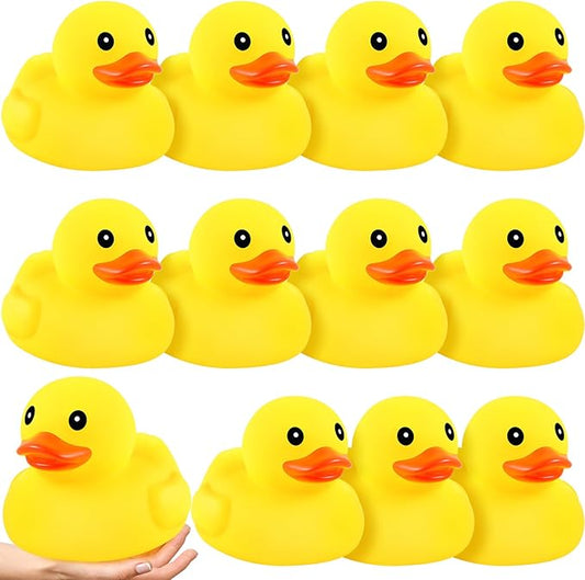 Deekin 6 Pcs Large Yellow Rubber Ducks Bulk Large Duck Squeak Rubber Bathtub Floating Bath for Birthday Party Decoration Gift Swimming Pool (7 Inch)