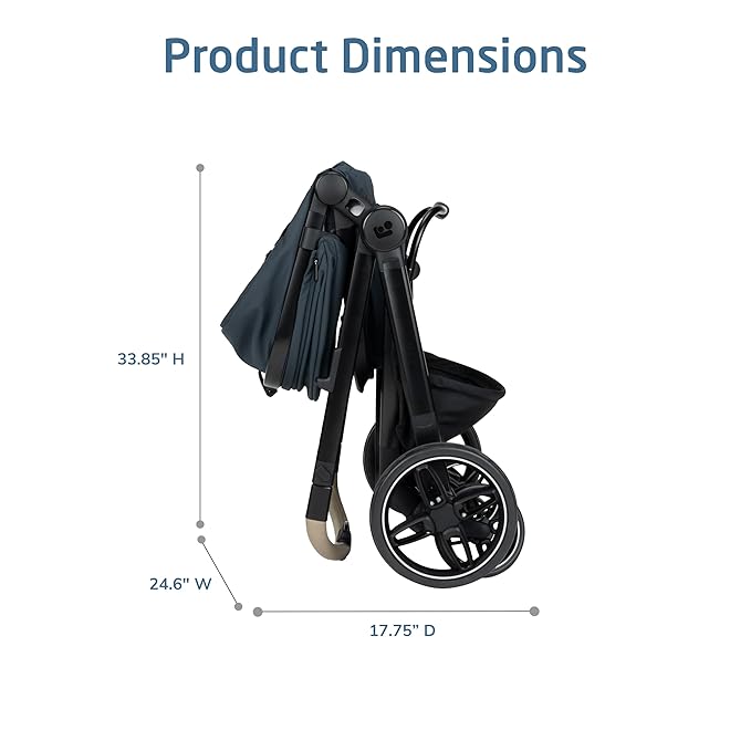 Maxi-Cosi Zelia Pro 5-in-1 Travel System with Mico Pro Infant Car Seat, Baby Stroller Combo, Reversible Seat, Large Wheels, Adjustable Handle, Newborn to Toddler, Lightweight, Seascape