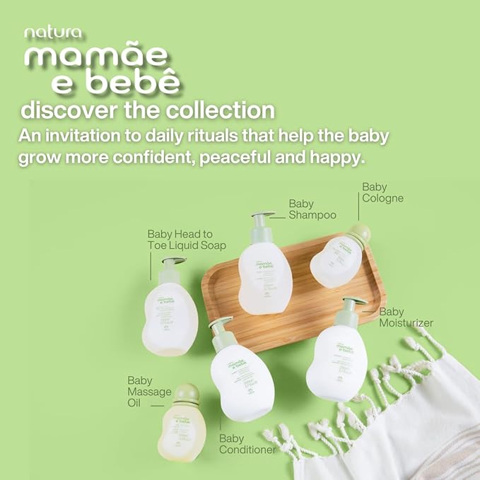 Natura - Mamãe e Bebê Baby Head to Toe Liquid Soap with Refill - Multipurpose Wash - 100% Vegan - 98.5% Natural Origin - All Skin Types - Cruelty Free - Baby Essentials - 6.7 fl oz (200ml)