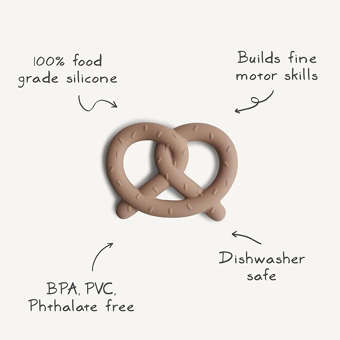 mushie Silicone Baby Teether Toy | Pretzel