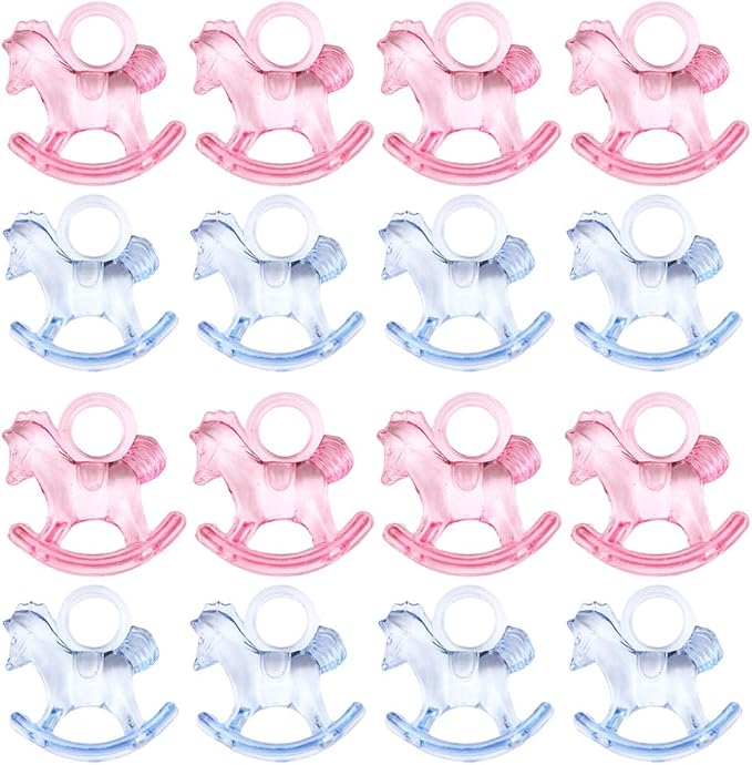 TOYANDONA Acrylic Mini Rocking Horse Decor 96 Pcs Party Table Scatter for Baby Shower Birthday and Toddler Toy Accessories