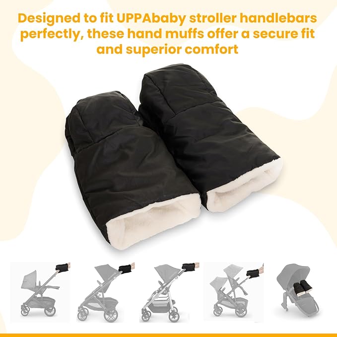 Winter Stroller Hand Muff Gloves, 2-Piece Set, Compatible with UPPAbaby Vista, Cruz, RumbleSeat, Ridge & Minu (V2 & V3), Waterproof, Ultra-Plush, Universal Fit