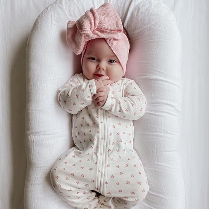 Baby Girl Topknot Headband for Baby Oversized Baby Bow Head Wrap Warm Knitted Hair Band for Toddler Kids