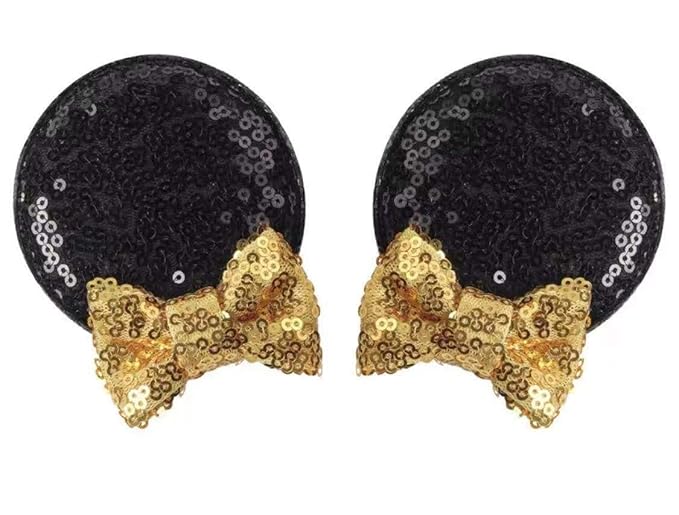 CLGIFT Baby/Toddler Minnie Ears Headband with Gold Hair Clip