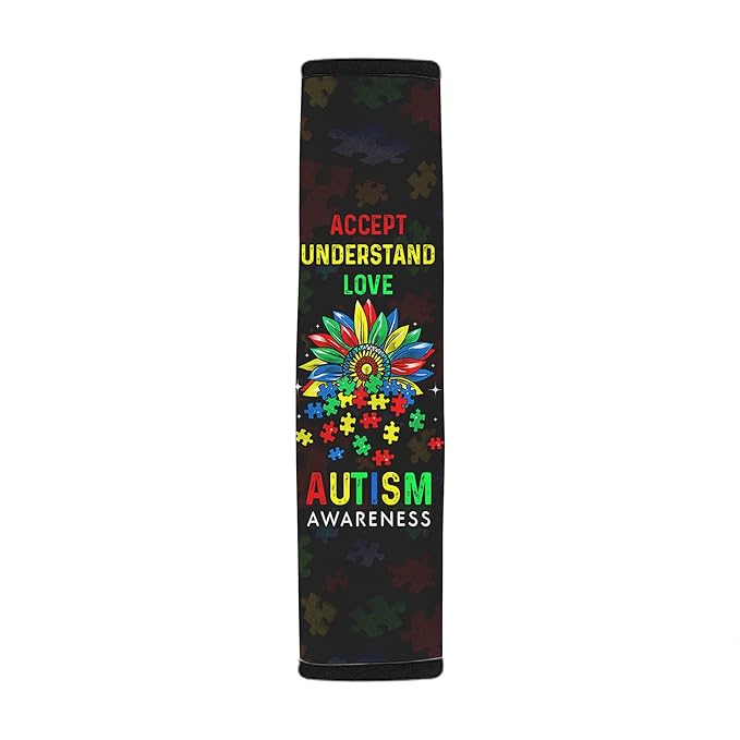 Accept Understand Love Autism Awareness Seat Belt Covers Special Need Autistic Car Seat Belt Covers for Kid Children Medical Alert 15