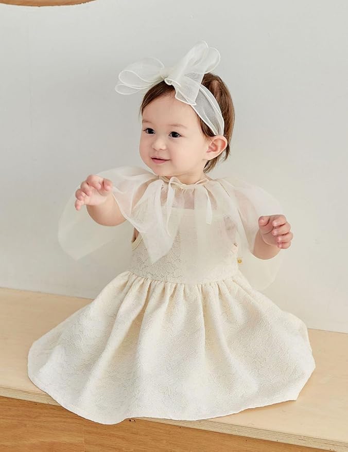 Lace Big Bow Baby Girls Headband Floral Hair Band Toddlers Newborn Infants Christening Baptism Party Hair Accessories for 0-36 Months Elastics Hairband (Style 7)