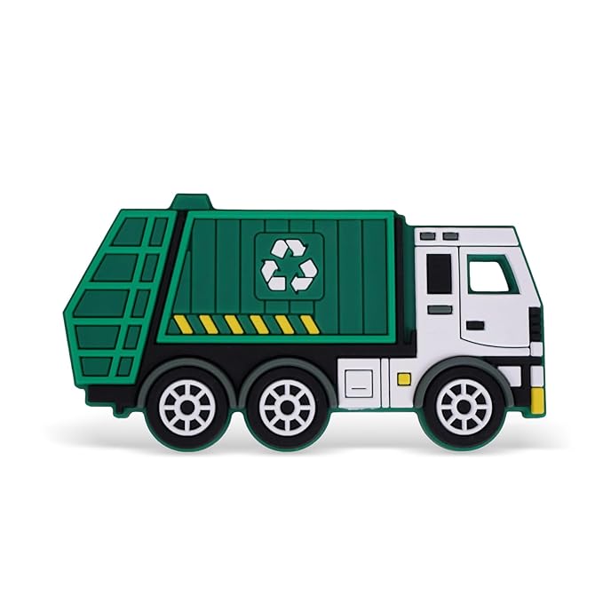 Car Series Baby Teething Toys,Food Grade Silicone Chew Teether for 3 Months+ Infant Boy and Girl,Toddler Sensory Chewing Teether,BPA Free. (Garbage Truck,Green)