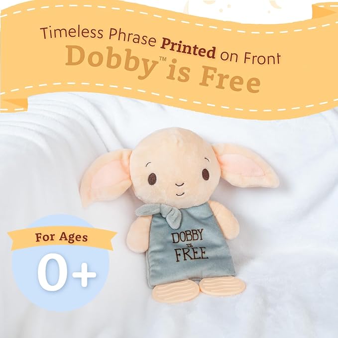 Kids Preferred Harry Potter Dobby Teether Plush Toy Crinkle Cloth for Newborn Baby Boys and Girls 10 inches