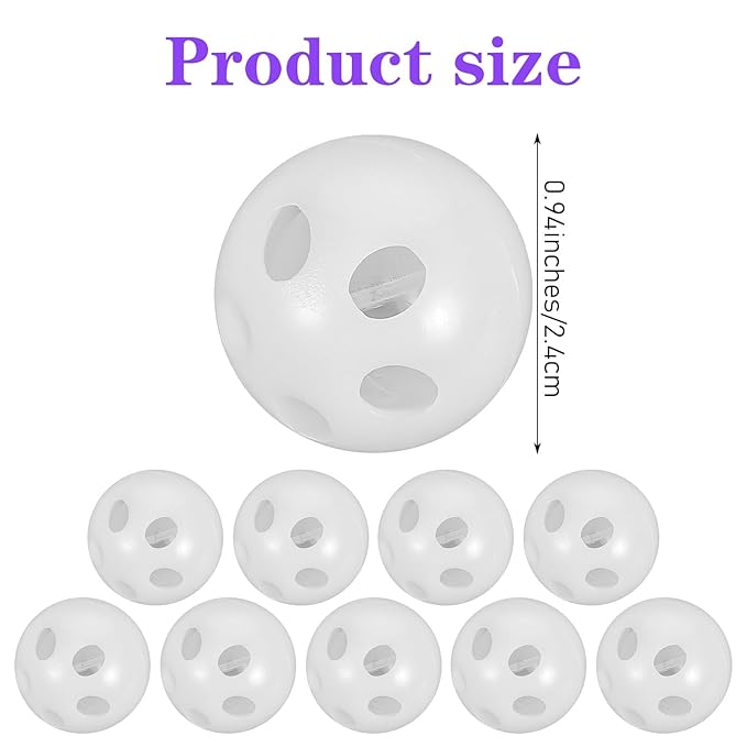 10PCS Rattle Ball Inserts 24mm Plush Crafts Doll Noise Maker Insert Rattle Box Repair Stuffed Balls for Animal Puppy Doll Pet(White)