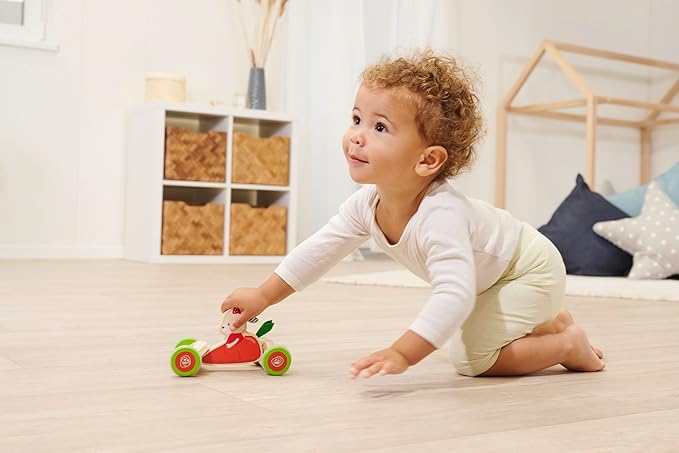 Eichhorn - Pushing Vehicle Carrot Speedster with Mouse Motif, 16 cm Long, 100% FSC-Certified Birch Wood, from 1 Year