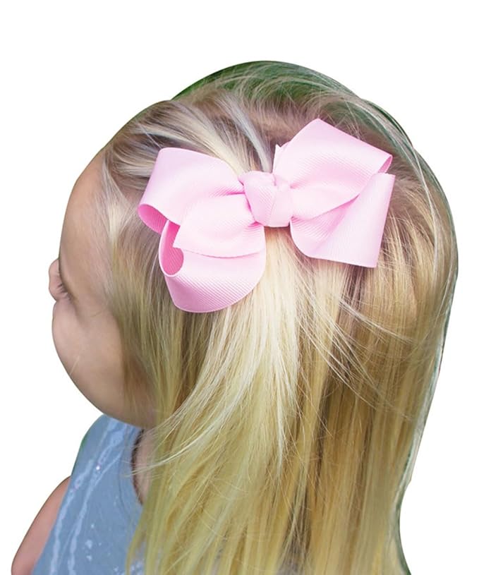 Baby Girl's 2Pcs Cute 3 Inch Pure Color Bow-knot Hair Clip for Photography Travel Daily Life (Fuchsia)