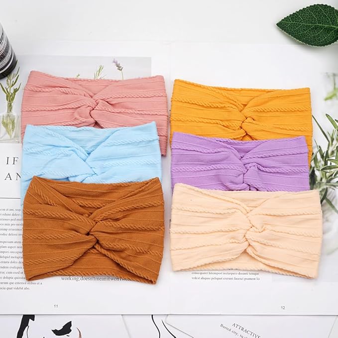 15 Pack Baby Girls Headbands 6Inch Headbands Soft Elastic Nylon Hairbands Hair Accessories for Newborns Infants Toddlers