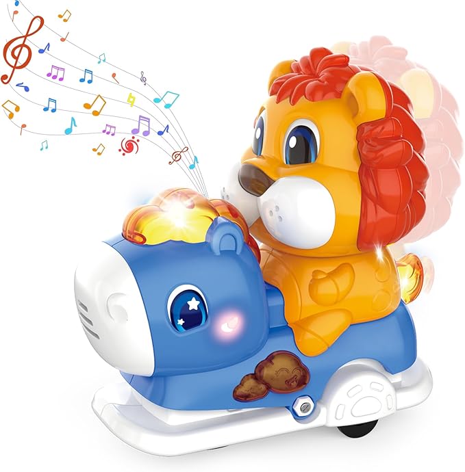 Baby Crawling Walking Toys for Toddlers with Adorable Shape, Musical Car Crawling Developmental Toys with Sounds and Lights, Ideal Gifts for Babies