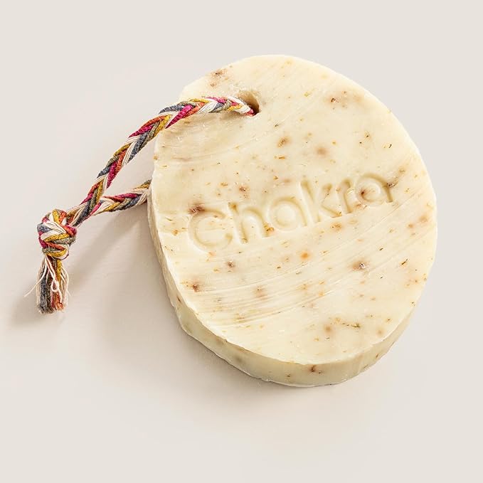 Chakra Oval Lavender & Chamomile Bar Soap - Paraben & Additive Free Handmade Soap Bar for Face, Body and Hands, Gentle Cleansing for Daily Skin Care, 7 oz