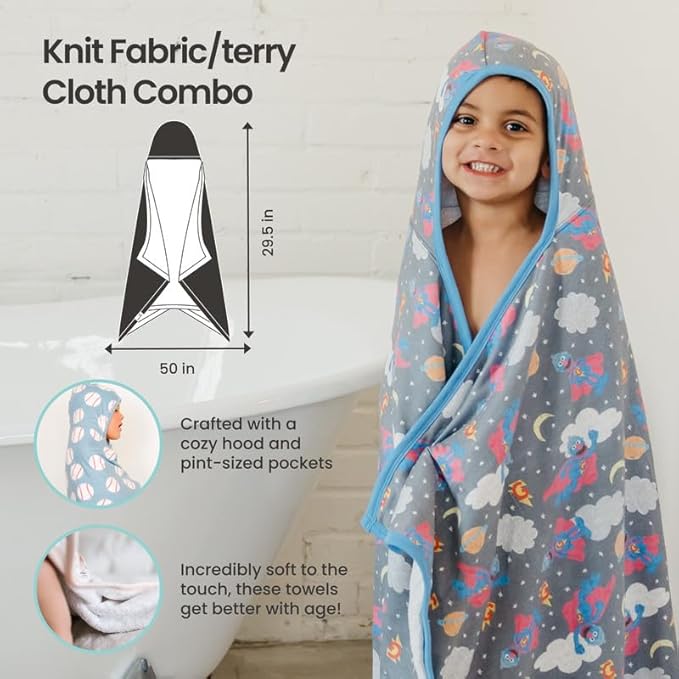 Copper Pearl Hooded Bath Towels Premium Knit/Terry Cloth Toddler Towels with Hood, Pockets, and Cool Designs - Great to Gift and Make Bath Time Fun - Big Kids Hooded Towel, Diesel