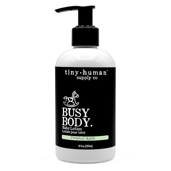 Tiny Human Supply Co Busy Body Baby Lotion 8oz, 1 Pack, Tropical Apple, Natural Ingredients, No Added Dyes, Parabens or Phthalates