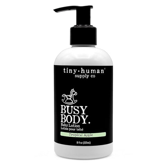 Tiny Human Supply Co Busy Body Baby Lotion 8oz, 1 Pack, Tropical Apple, Natural Ingredients, No Added Dyes, Parabens or Phthalates
