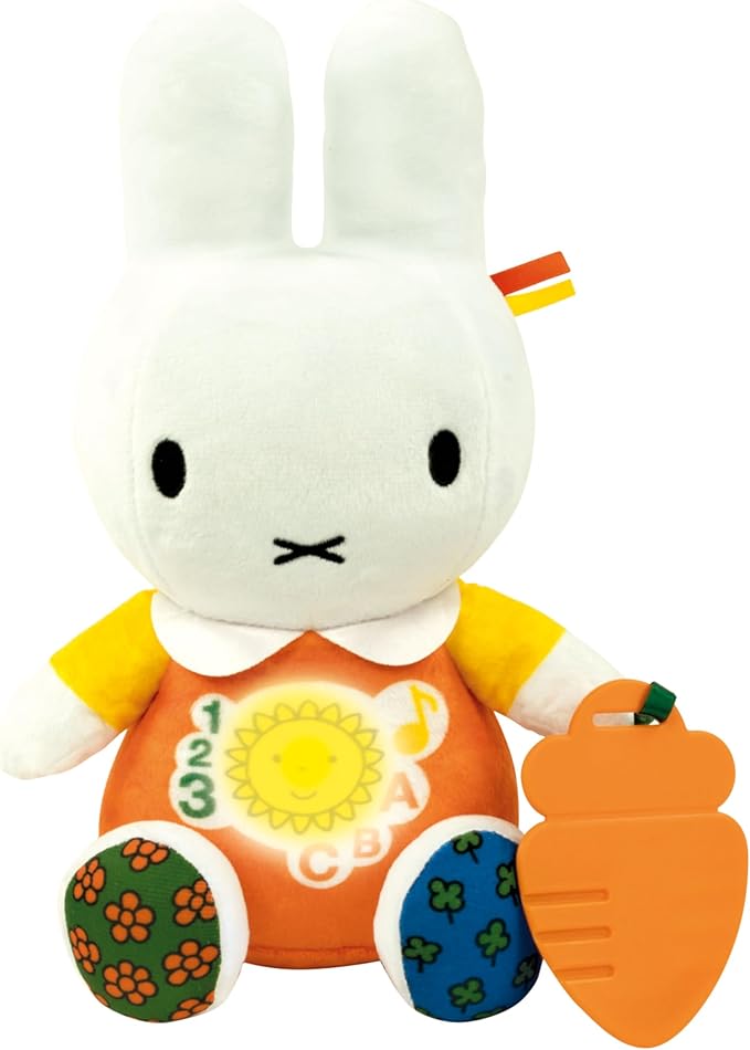 Clementoni - 56185 - Nijntje - Pratende Knuffel - Babyspeelgoed, Cijfers En Letters, Sensory Spel, Nederlandse, Fringe En Engelse Taal, Konijntje Interactief, Educatief Speelgoed 6-36 Maanden