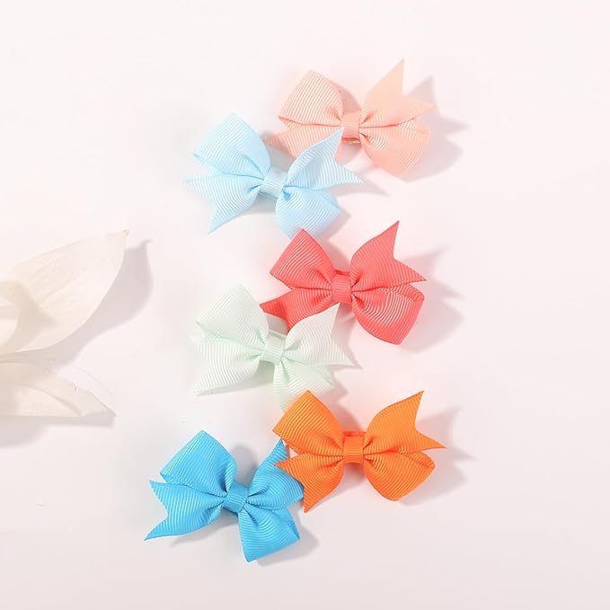 80PCS 2 Inch Baby Hair Bows Clips for Girls Grosgrain Ribbon Fully Lined Infant Hair Clips Accessories for Baby Girls Newborns Toddler in Pairs