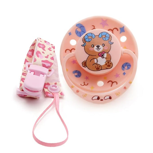 Cute Adult Size Pacifier: Big Shield Paci for Anxiety with Paci Clips Cute Aries
