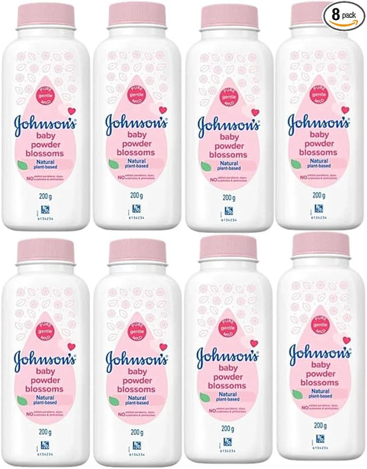 John&Son Baby Blossoms Baby Powder, 200g, 8 Pack