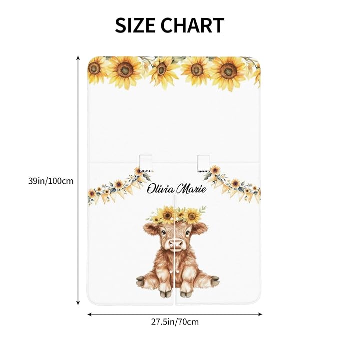 Personalized Baby Car Seat Canopy with Name – Custom Highland Cow Minky Nursing Cover for Boys & Girls, Soft Stroller Cover for Infants & Newborns, Carseat Canopy for Breastfeeding