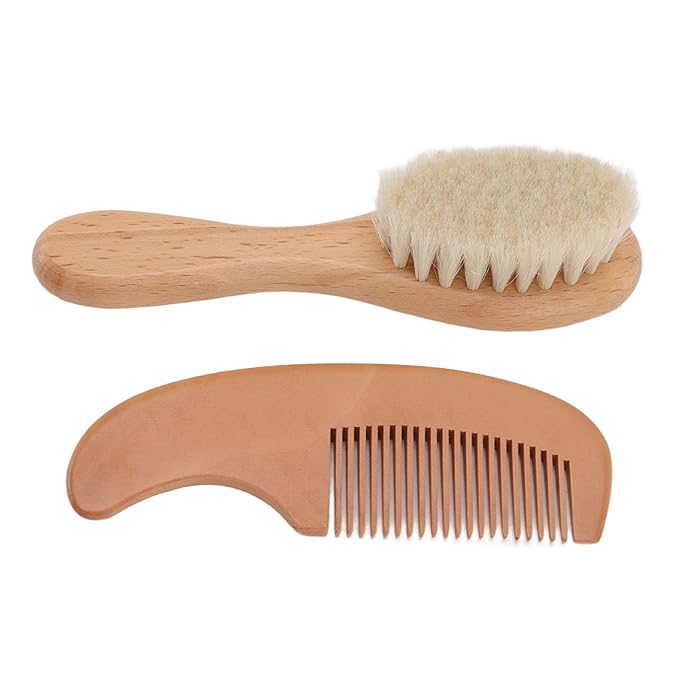 Baby Brush, Baby Brush And Comb Set Baby Brush And Comb Set Multifunction Baby Brush And Comb Set Newborn Composite Wood And Wool Baby Men Hair Baby Bath