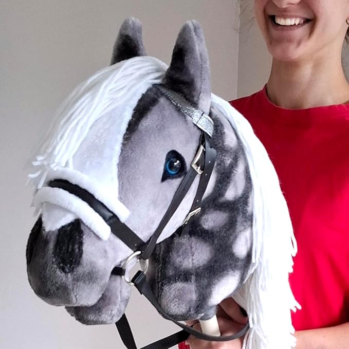 Dapple Gray Hobby Horse A3 Stick Horse for Children Horse Toy on Stick