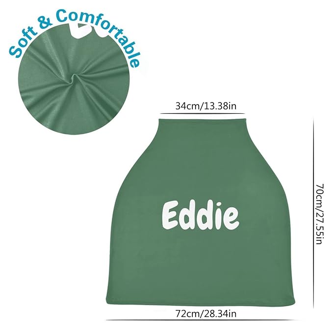 Personalized Baby Car Seat Covers with Name, Custom Nursing Cover Breastfeeding for Babies, Carseat Canopy for Girls and Boys, Infant Stroller Cover for Winter, Breathable Carseats Cover