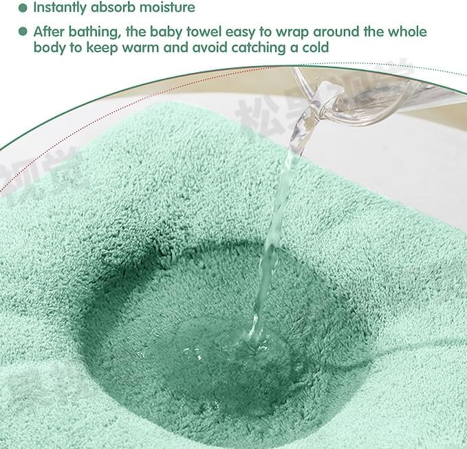Hooded Baby Towel - Premium Soft Bath Towel for Baby, Newborn,Infant - Ultra Absorbent,Natural Baby Stuff Towel, Soft Coral Velvet Coral Fleece Bath Towel for Boys and Girls (Green Elephant)