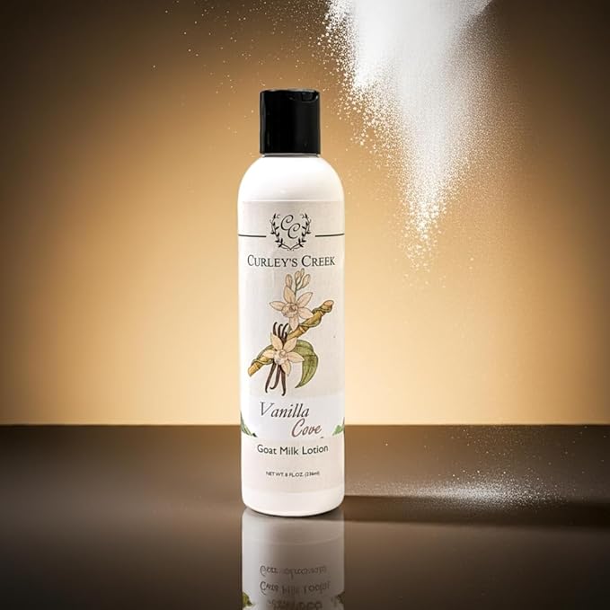 Curley's Creek Goat Milk Lotion | Vanilla Cove | Handmade Natural Skincare | 8 Ounce Bottle