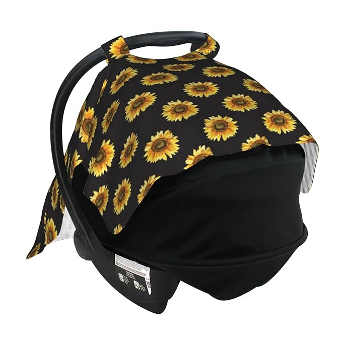 Sunflower Baby Car Seat Cover for Baby, Nursing Cover for Mom, Sunflower Baby Items Stuff