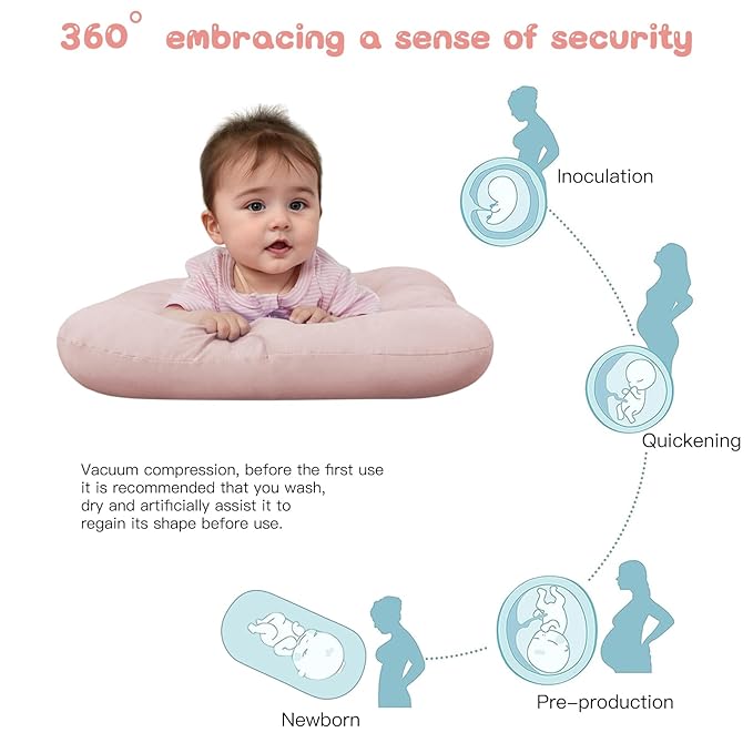 Baby Lounger for Newborn, Bionic Design Baby Lounger, Soft Organic Cotton Breathable Lounger for Infants 0-18 Months (Purple)