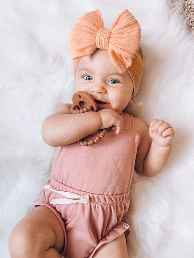 AQOKKA Baby Bows Headbands Nylon Baby Girl Headbands Soft Handmade Hairbands Toddler Hair Accessories for Girls Baby Newborn Infant Kids