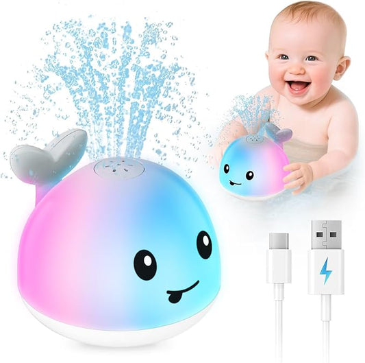 Baby Bath Toys for Kids Ages 1-3 & Babies 6-12 Months, Light Up Whale Sprinkler Summer Water Pool Toys for Infant Toddlers 1 2 3 Year Old Boys Girls Birthday Gifts Newborn Essentials