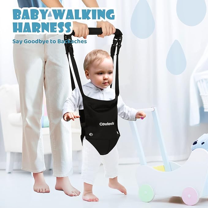 Cowiewie 2 in 1 Baby Jumper, with Strong Support Stand and Baby Walking Harness Function, Fun Activity for 6-24 Months Old