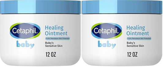 Cetaphil Baby Healing Ointment, Diaper Rash Ointment Soothes and Protects Baby's Irritated-Skin, Protectant For Dry Skin, 12oz, (Pack of 2)
