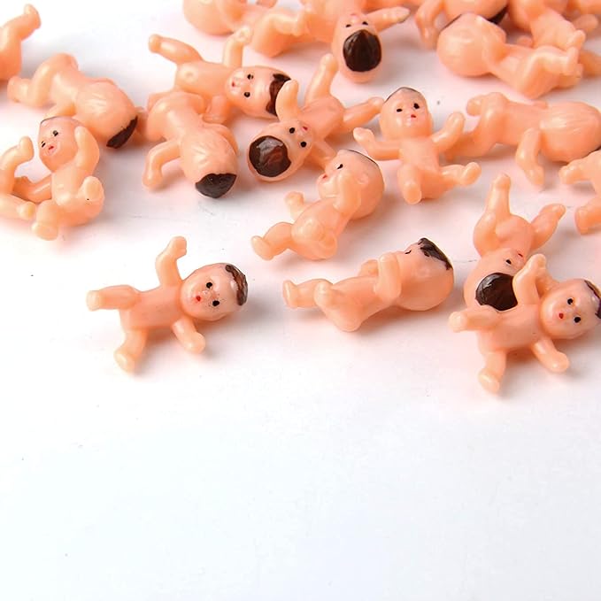 JIAKAI 60pcs Mini Plastic Babies for Baby Shower, ice Cube Game, Party Decorations, Baby Toys