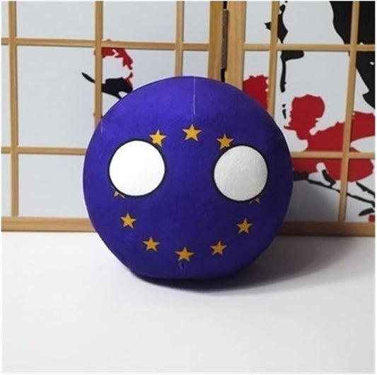7.9in Poland Ball,Countryballs,EU, Canada, United Kingdom, France, Country Ball,Decorations, Country Balls,Anime Cosplay, Plush Toys (Color : EU, Size : 20cm)