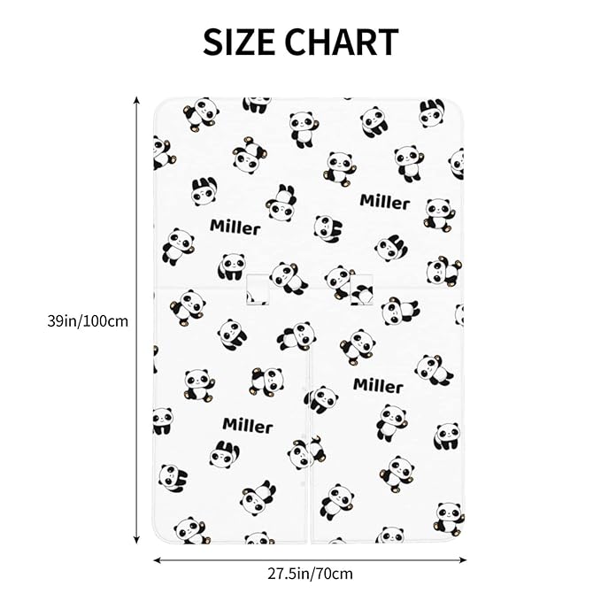 Personalized Black and White Panda Baby Infant Car Seats Canopy for Babies with Name, Lightweight Covers for Baby Boys Girls, Minky Nursing Breastfeeding Stroller Cover Canopies for Newborn