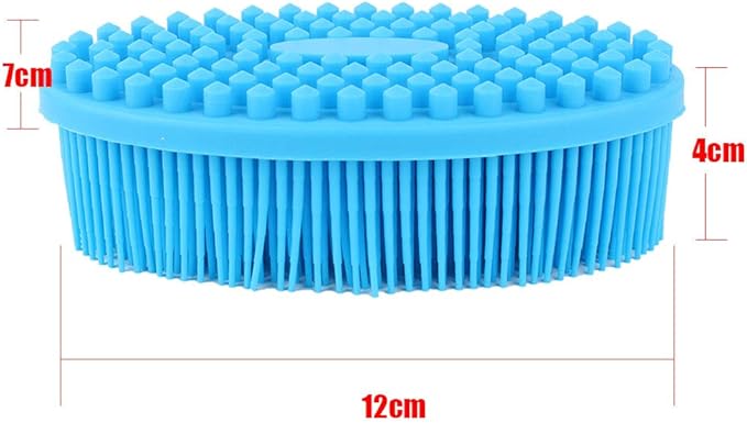 Silicone Baby Bath Brush Silicone Baby Sensory Brush Silicone Shower Skin Massage Brush for Baby Body Hair Washer(Blue)