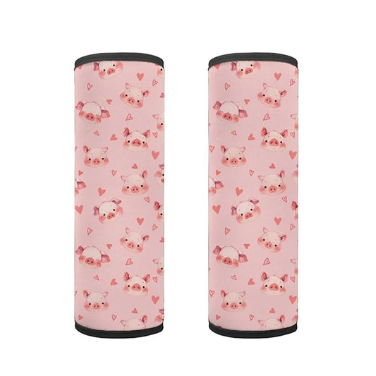 Biyejit Pink Pigs Car Seat Belt Covers for Boys Girls, 2 Pack Carseat Shoulder Padding, Soft Car Seat Neck Cover, Car Seat Straps Shoulder Pads, Mermaid Stroller Strap Cover for Baby Kids