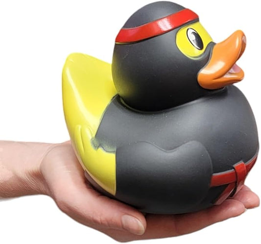 Big Rubber Ducky Collectible Mix (5.5") Alien, Robot, Dinosaur, Splat, Ninja, Confetti, Pink Heart, Yellow, Unicorn and Astronaut. Perfect for Ducking (Ninja)