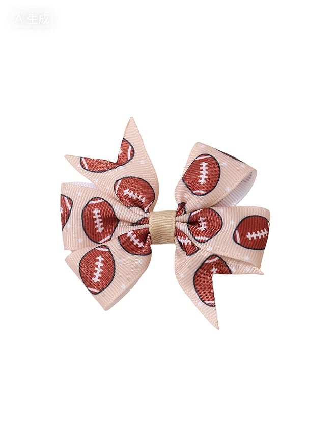 BBTDIN Baby Football Turban Headband Girl Football Bows Baby Football Hair Band Bow BBG19 (3 Pcs-F1)