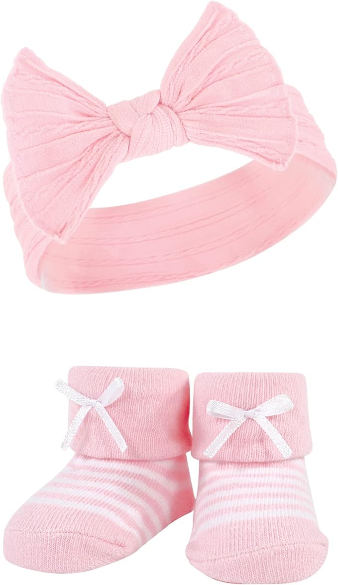 Hudson Baby Girl's Headband and Socks Giftset