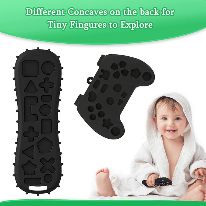 Baby Teething Toys Chew Toy,【BPA Free,CPC-Certified】 Silicone Remote Control and Game Controller Teethers for Toddlers, Infants, Boys, Girls, Baby's Christmas Gift