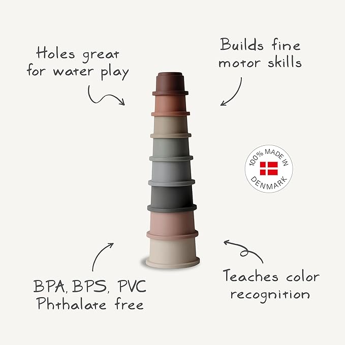 mushie Stacking Cups Toy | Made in Denmark (Original)